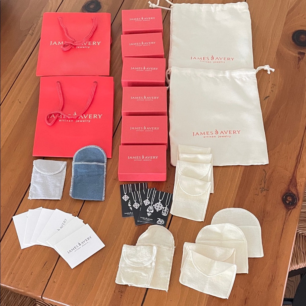 James Avery Red and Cream Packaging Collection